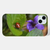 Ladybug op Sweet Violet Flowers Case-Mate iPhone Case (Achterkant (horizontaal))