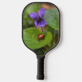 Ladybug op Sweet Violet Flowers Pickleball Paddle (Achterkant)