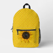 Ladybug op zonnebloem bedrukte rugzak (Voorkant)