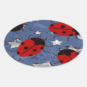 LADYBUG OVALE STICKER