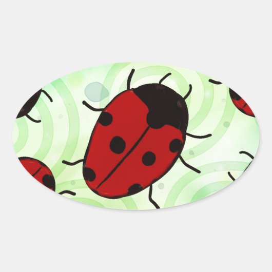 Ladybug Ovale Sticker (Voorkant)