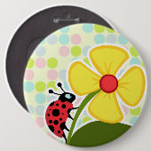 Ladybug Pastel Kleuren, Polka Dot Ronde Button 6,0 Cm (Voorkant /achterkant)