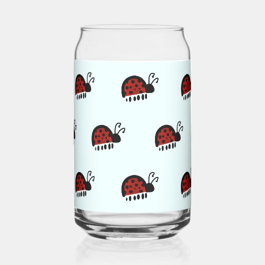 Ladybug-patroon Blikvorm Glas (Achterkant)