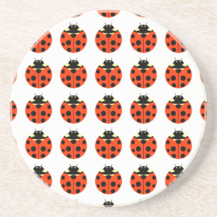 ladybug-patroon zandsteen onderzetter