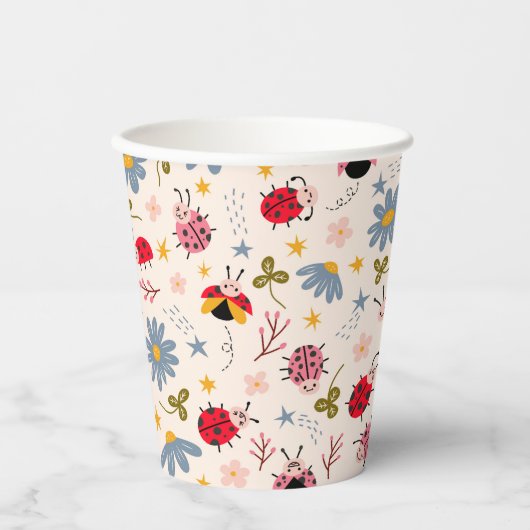 Ladybug Pattern Baby shower Papieren Bekers (Voorkant)