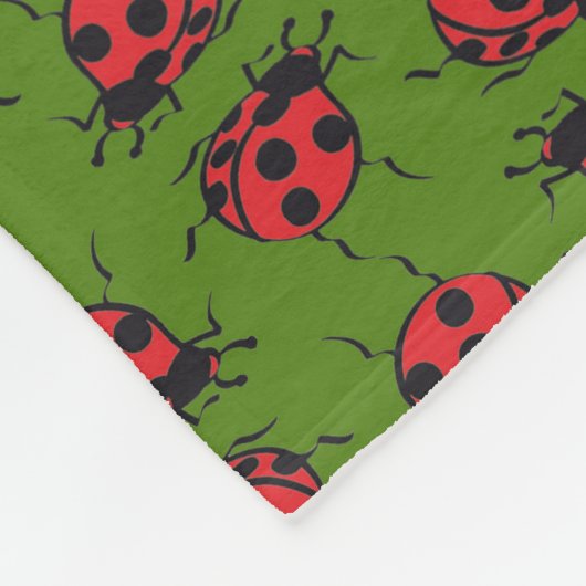 Ladybug Pattern Fleece Deken (Hoek)