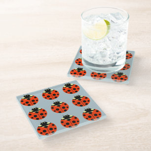 Ladybug Pattern Glazen Onderzetter