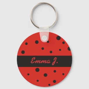 Ladybug Pattern Personalized Name Keychains Sleutelhanger