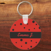 Ladybug Pattern Personalized Name Keychains Sleutelhanger (Voorkant)
