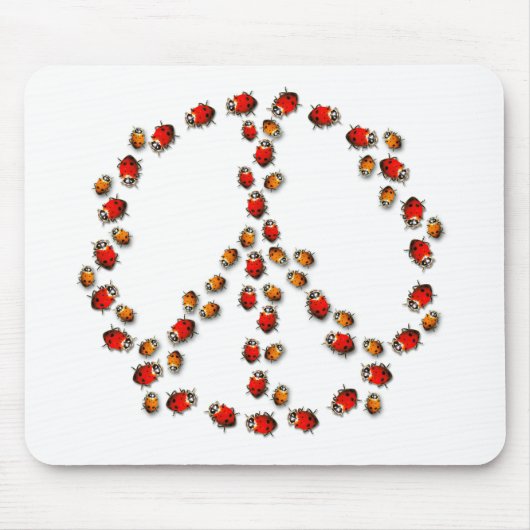 Ladybug Peace Sign Mousepad Muismat (Voorkant)