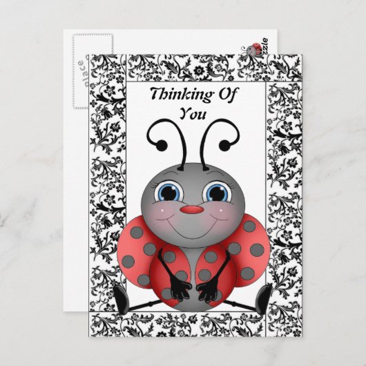 Ladybug Pense À Vous Carte Postale (Devant / Derrière)