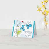 ladybug "penser à vous" carte de note (Fleur jaune)