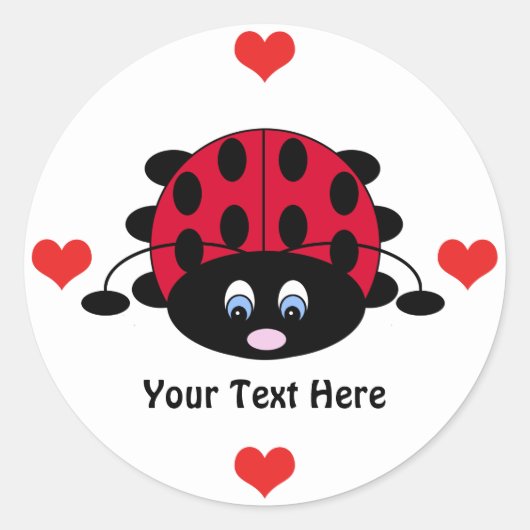Ladybug personnalisé avec Stickers Coeur (Devant)