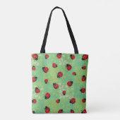Ladybug Petals Green Pattern Draagtas (Achterkant)