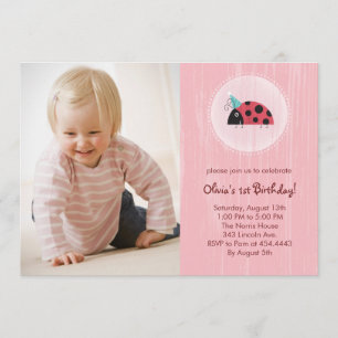 Ladybug Photo Card Birthday-uitnodigingen Kaart