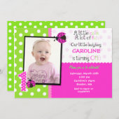 Ladybug Photo Invitation à la fête d'anniversaire (Devant / Derrière)