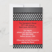 Ladybug Polka Dot Birthday Party Invitation Kaart (Achterkant)