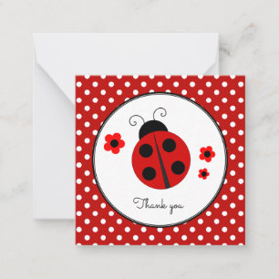 Ladybug Polka Dot Dank u wel briefkaart