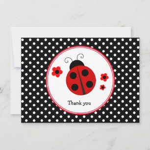 Ladybug Polka Dot Dank u wel briefkaart