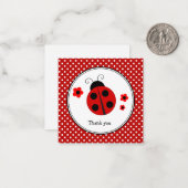 Ladybug Polka Dot Merci Carte Note (Devant/Arrière en situation)