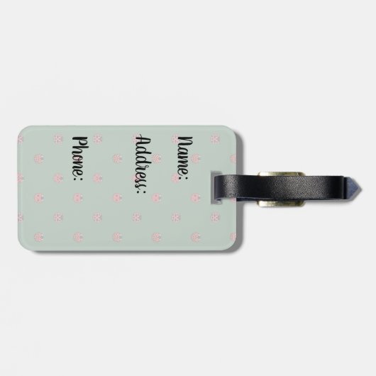 Ladybug Polka Dots Bagagelabel (Achterkant horizontaal)