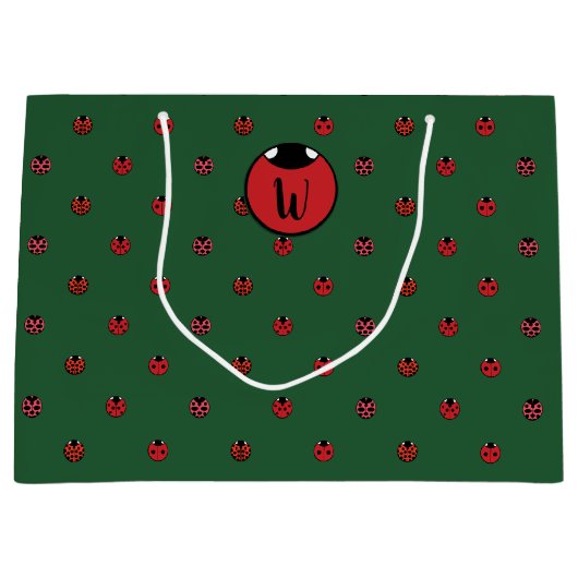 Ladybug Polka Dots Gift Bag Groot Cadeauzakje (Voorkant)