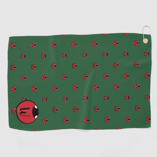 Ladybug Polka Dots Golf Towel Golfhanddoek (Horizontaal)
