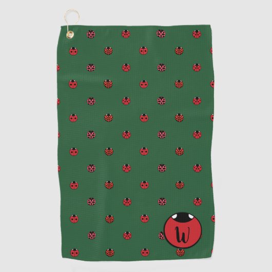 Ladybug Polka Dots Golf Towel Golfhanddoek (Voorkant)