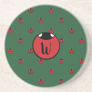 Ladybug Polka Dots Sandstone Onderzetter