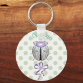 Ladybug polka stip florale schattige sleutelhanger (Voorkant)