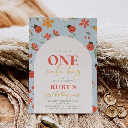 Ladybug première invitation anniversaire | Ladybug