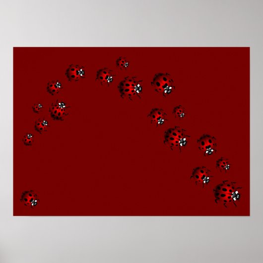 Ladybug Print Ladybird Art Grand Poster (Devant)