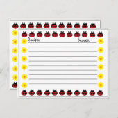 Ladybug Recipe Card Briefkaart (Voorkant / Achterkant)