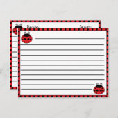 Ladybug Recipe Card Briefkaart (Voorkant / Achterkant)