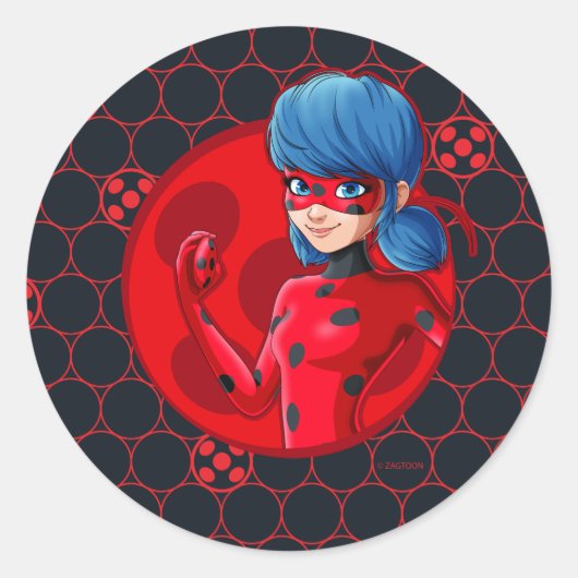 Ladybug Red Badge Ronde Sticker (Voorkant)