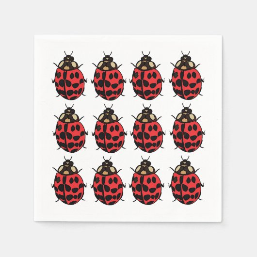 Ladybug Red Black Insect Ladybug Party Servet (Voorkant)
