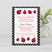 Ladybug Red Black Stippen Baby shower Kaart (Staand voorkant)