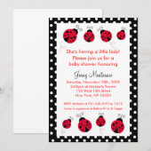 Ladybug Red Black Stippen Baby shower Kaart (Voorkant / Achterkant)