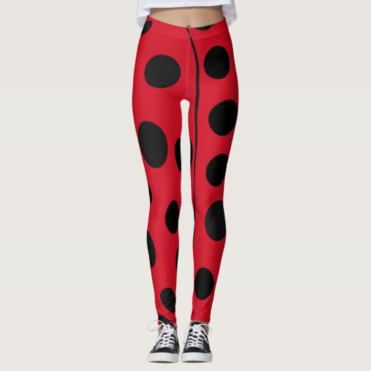 Ladybug Red en Black Spots Leggings (Voorkant)