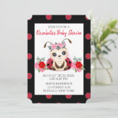 Ladybug Red Rose Flora Girl Baby shower Invitation (Debout devant)