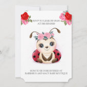Ladybug Red Rose Flora Girl Baby shower Invitation (Dos)