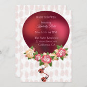 Ladybug Red Roses Baby shower Invitation (Devant / Derrière)