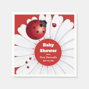 Ladybug Red White Black Baby shower Paper Napkin Servet
