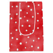 Ladybug Red White Dots Birthday Medium Cadeauzakje (Achterkant)