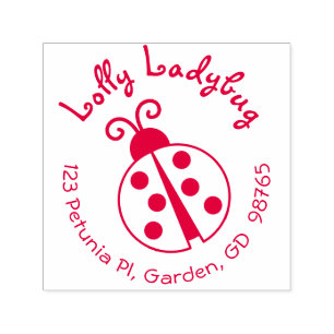 Ladybug retouradres stempel rond zelfinkt