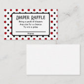 Ladybug retro polka dots Baby shower diaper raffle Informatiekaartje (Voorkant / Achterkant)