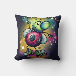 Ladybug Roller Disco Throw Pillow Kussen