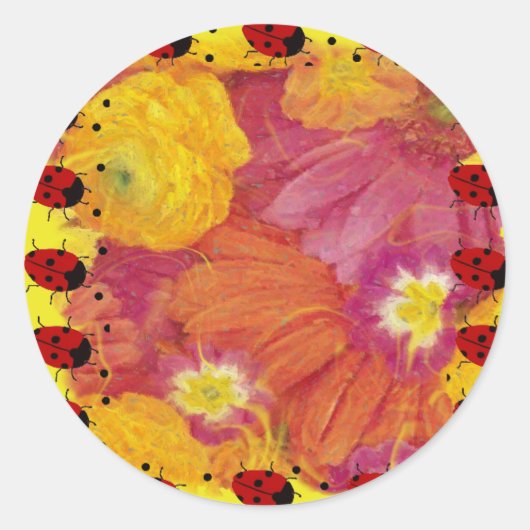 Ladybug Ronde Sticker (Voorkant)