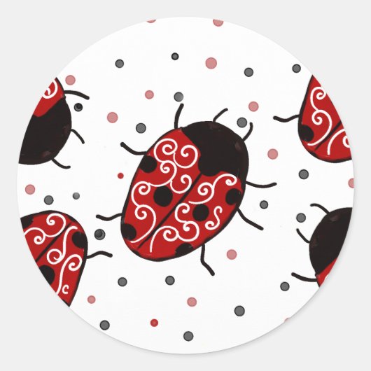 Ladybug Ronde Sticker (Voorkant)
