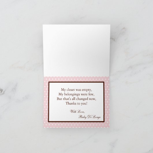 Ladybug rose Carte de remerciements plié (Intérieur)